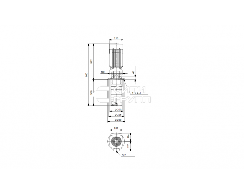 Насос вертикальный полупогружной Grundfos MTR 10-10/10 A-W-A-HUUV
