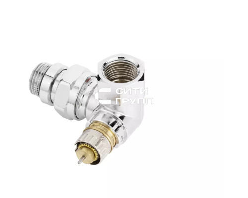 Клапан термостатический RA-N ДУ 15 Угловой трехосевой, левое исполнение, хромированный | Danfoss 013G4240 RTR-N