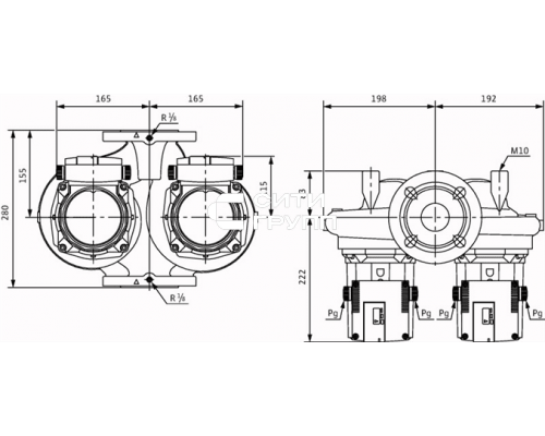 Циркуляционный насос Standard Wilo TOP-SD 40/10 EM PN6/10