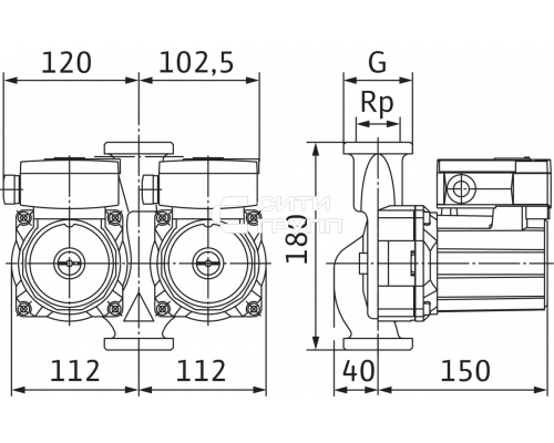 Циркуляционный насос Standard Wilo TOP-SD 30/5 DM PN6/10