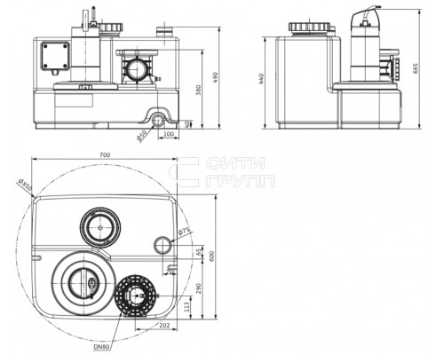 Напорная установка отвода сточной воды Wilo DrainLift SANI-M.12M/4C