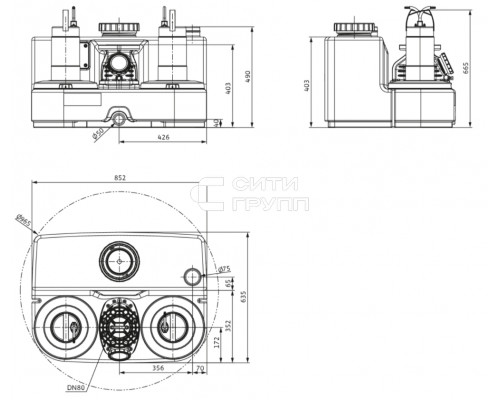 Напорная установка отвода сточной воды Wilo DrainLift SANI-L.21T/4C