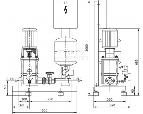 Насосная станция Economy Wilo CO-1 MVI 404/J-R