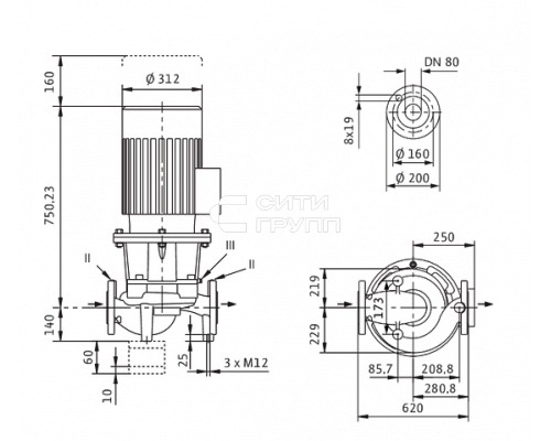 Циркуляционный насос Wilo CronoLine-IL 80/305-11/4