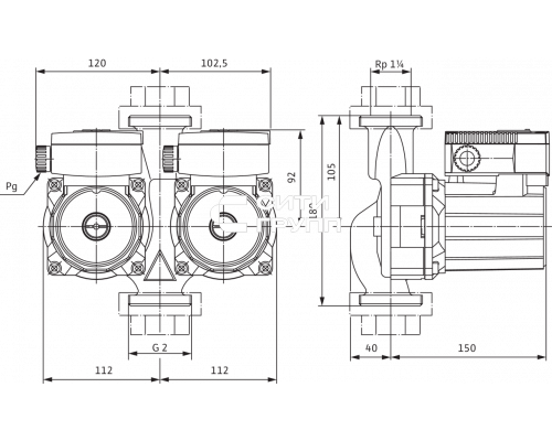 Циркуляционный насос Standard Wilo TOP-SD 30/5 DM PN6/10