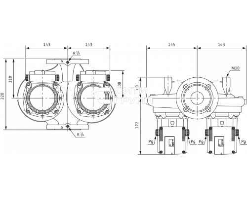 Циркуляционный насос Standard Wilo TOP-SD 32/10 DM PN6/10