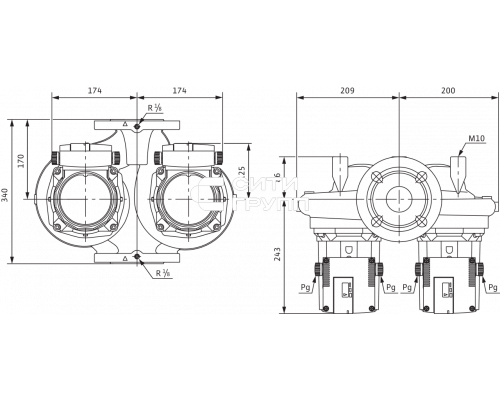 Циркуляционный насос Standard Wilo TOP-SD 50/15 DM PN6/10