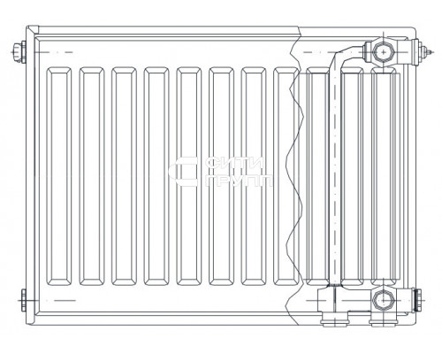 Стальной панельный радиатор отопления Axis Ventil 11/500/1000