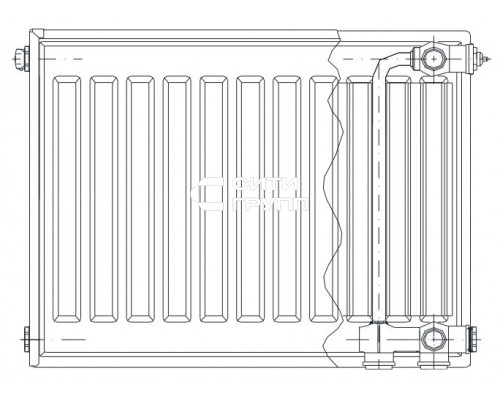 Стальной панельный радиатор отопления Axis Ventil 22/500/1600