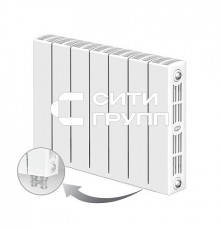 Биметаллический секционный радиатор отопления Rifar Supremo Ventil 350 / 6 секций правое подключение