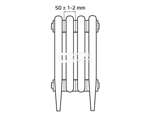 Чугунный радиатор отопления RETROstyle Verdun 470 - 1 секция