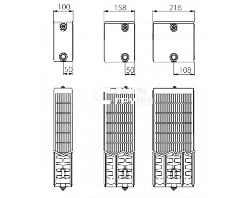 Стальной панельный радиатор отопления с нижним подключением Stelrad Novello 33 02 06