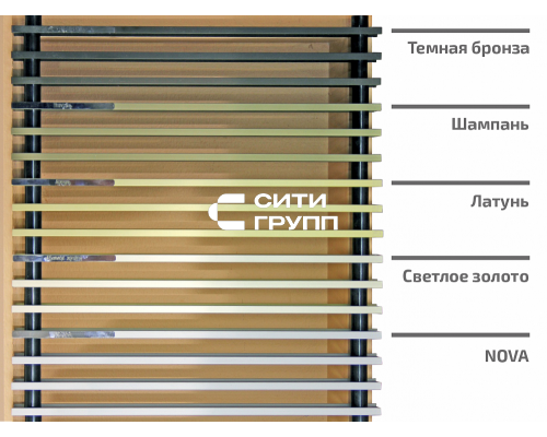 Решетки конвектора КЗТО Бриз Nova, цвет - темная бронза 200 мм, шаг 12 мм