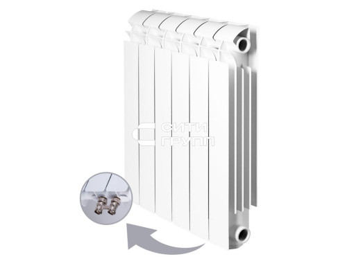 Алюминиевый секционный радиатор отопления Global VOX R 500 / с нижним подключением / 8 секций