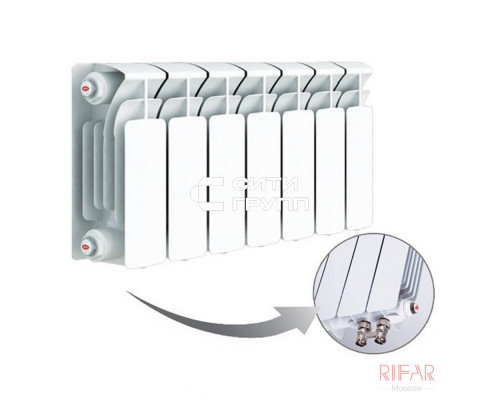 Алюминиевый секционный радиатор отопления Rifar Alum Ventil 200 / 6 секций левое подключение