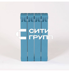 Биметаллический секционный радиатор отопления Rifar Monolit 500 / 4 секции Голубой