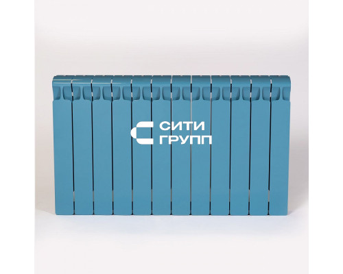 Биметаллический секционный радиатор отопления Rifar Monolit 500 / 12 секций Голубой