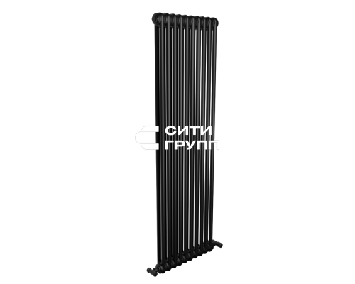 Стальной трубчатый радиатор отопления IRSAP TESI 2 1800, 8 секции, вентиль снизу, цвет - черный матовый