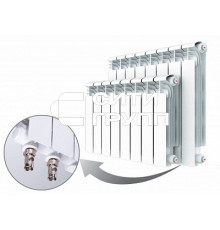 Алюминиевый секционный радиатор отопления Rifar Alum Ventil 350 / 4 секции правое подключение