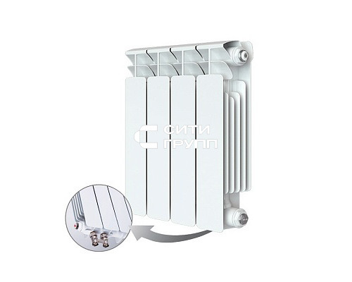Биметаллический секционный радиатор отопления Rifar Base Ventil 350 / 10 секций правое подключение