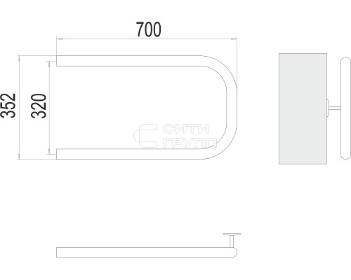 Полотенцесушитель водяной Terminus П-образный (1 ) 320х700