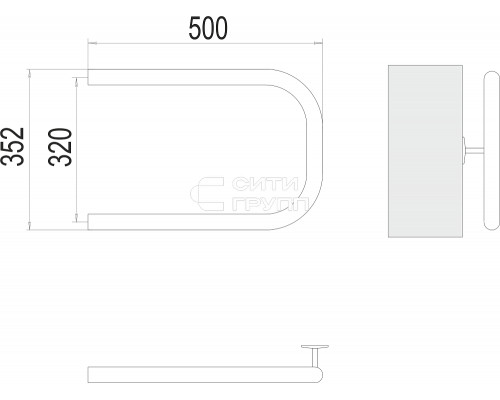 Полотенцесушитель водяной Terminus П-образный бесшовный (1 ) 320х500