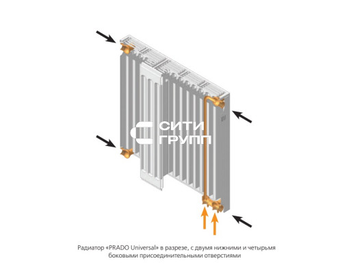 Стальной панельный радиатор отопления Prado Universal 22/500/1100