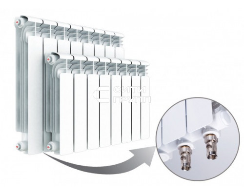 Алюминиевый секционный радиатор отопления Rifar Alum Ventil 350 / 4 секции левое подключение