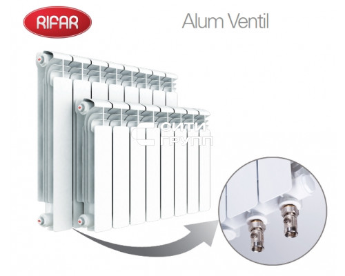 Алюминиевый секционный радиатор отопления Rifar Alum Ventil 350 / 4 секции левое подключение
