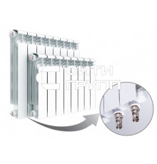 Алюминиевый секционный радиатор отопления Rifar Alum Ventil 350 / 5 секций левое подключение