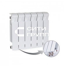 Биметаллический секционный радиатор отопления Rifar Monolit Ventil 350 / 6 секций левое подключение