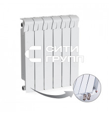 Биметаллический секционный радиатор отопления Rifar Monolit Ventil 500 / 5 секций левое подключение